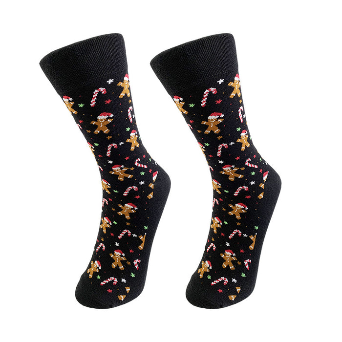 Wholesale Christmas Cartoon Elk Men's Mid-tube Socks JDC-SK-YiYan083