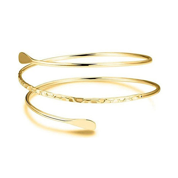 Wholesale Geometric metal arm ring six piece set, personalized exaggerated leaf bracelet set