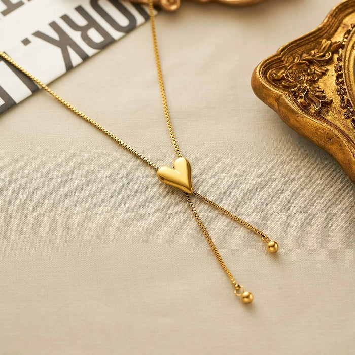 Wholesale 2pcs Light Luxury Heart-Shaped Pendant — Premium-Look Clavicle Chain Necklace