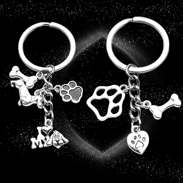 Wholesale Antique silver enamel metal keychain