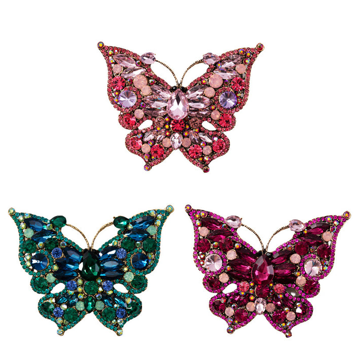 Wholesale Crystal Diamond Butterfly Brooch Badge Pin Clothing Brooch