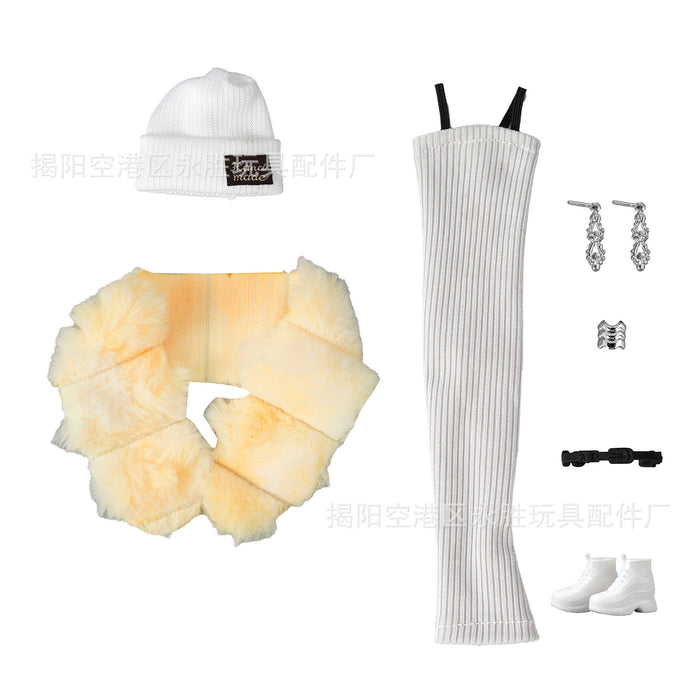 Wholesale double plush long tube skirt doll hat