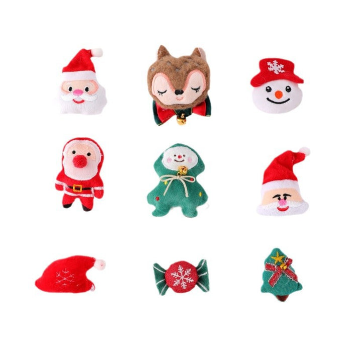 Wholesale Christmas Brooch Cute Plush Christmas Accessories Cartoon Pin Decorations Clothing Accessories