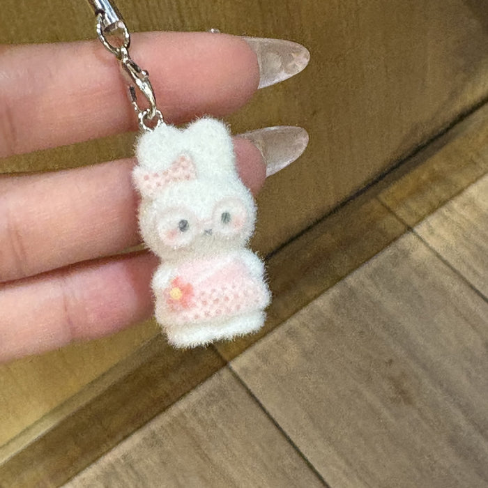 Wholesale Flocked Cat Phone Charm &  Keychain