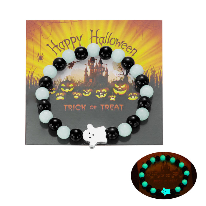 Wholesale  luminous beaded bracelet cute funny ghost pumpkin pendant bracelet