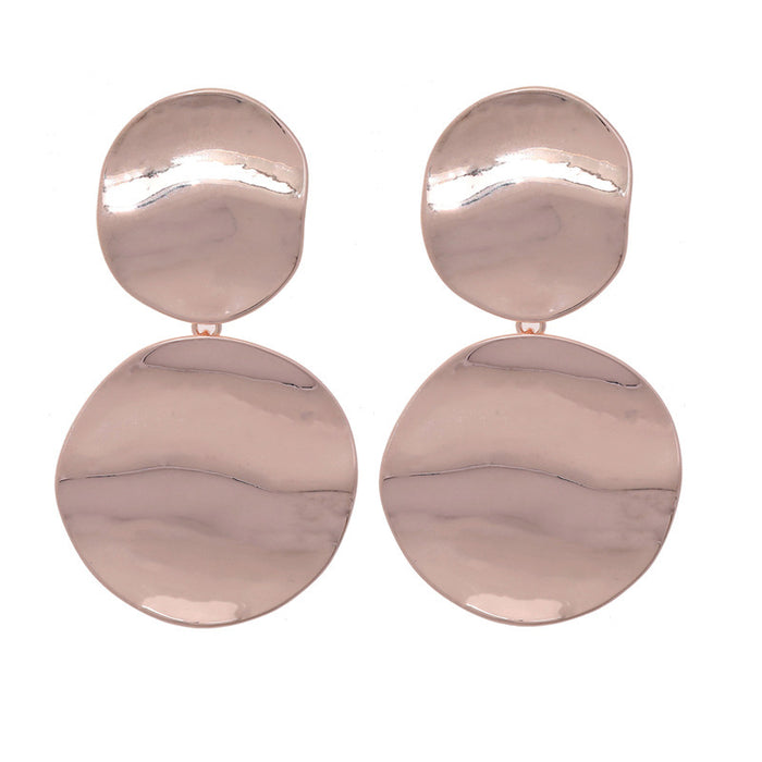 Wholesale Oversized patterned earrings with exaggerated golden circle earrings