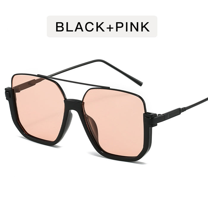 Wholesale Double Beam Half Frame Metal Sunglasses Women's  Anti-UV Sunglasses