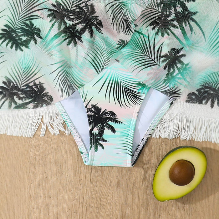 Wholesale New children's split swimsuit for girls, two-piece set with suspenders, fake two-piece swimsuit