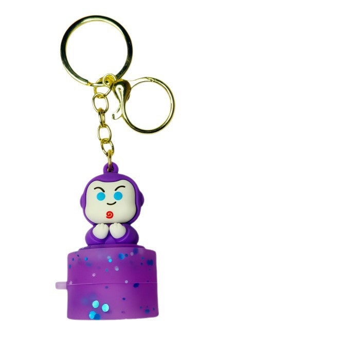 Wholesale Cartoon Metal Keychain Night Light Decorative Bag Charm Gift for Students Couples MOQ≥2