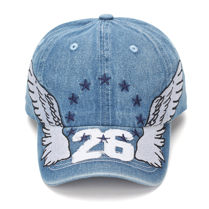 Wholesale Boutique Cowboy Baseball Cap with Wing Embroidery and Sun Protection