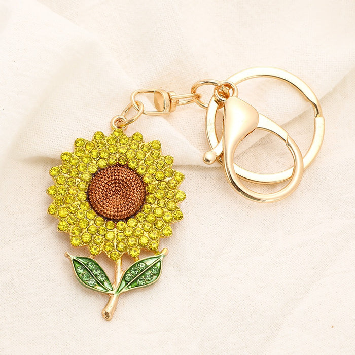 Wholesale Sunflower Rhinestone Keychain Bag Charm Accessory