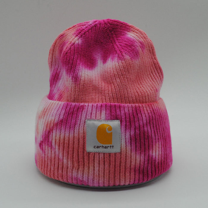 Wholesale Autumn and Winter Acrylic Mixed Color Tie-Dye Knitted Beanie JDC-FH-PeiN019