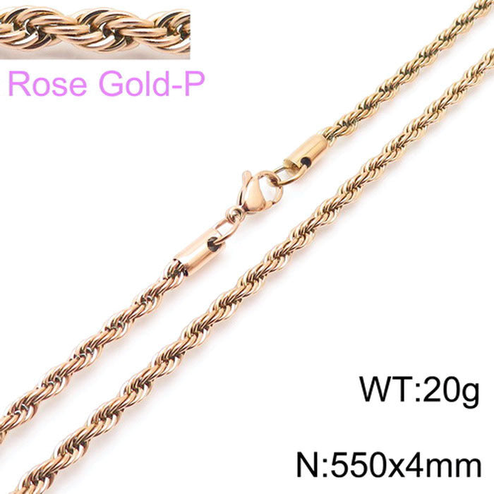 Wholesale Trendy Twist Chain Necklace Titanium Steel Jewelry