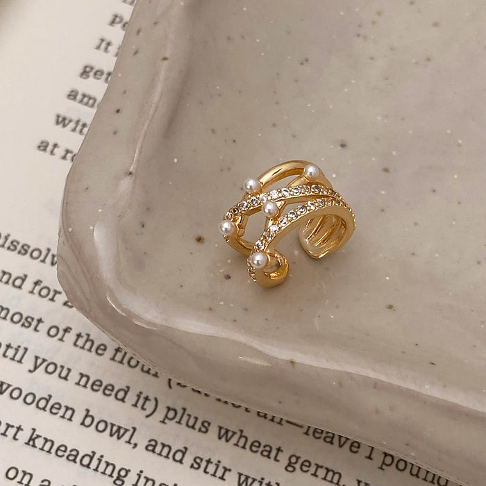 Wholesale Multi-Layer Pearl Clips Earrings