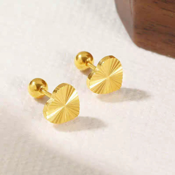 Wholesale  Anti-loss heart-shaped earrings  colorfast   small and exquisite titanium steel earrings