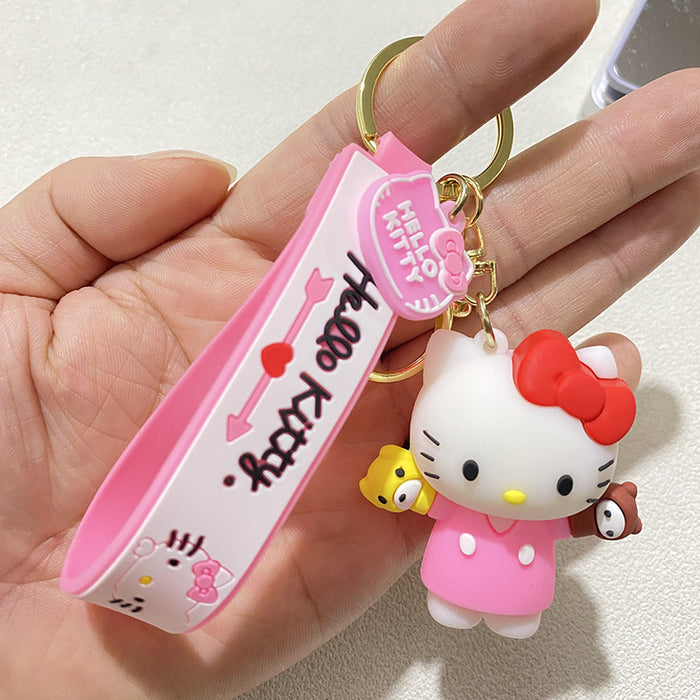 Wholesale Cartoon cat dressing diary keychain cute couple car bag doll pendant