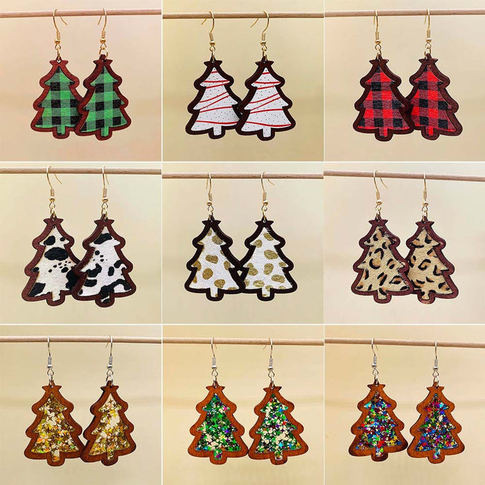 Wholesale Christmas lights,  red plaid acrylic earrings