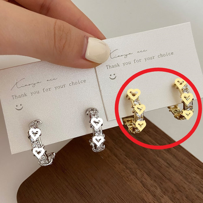 Wholesale Understated Zircon Hoop Earrings