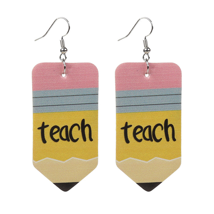 Wholesale 5pcs Teacher's Day Leather Pencil Earrings JDC-ES-ChongC001