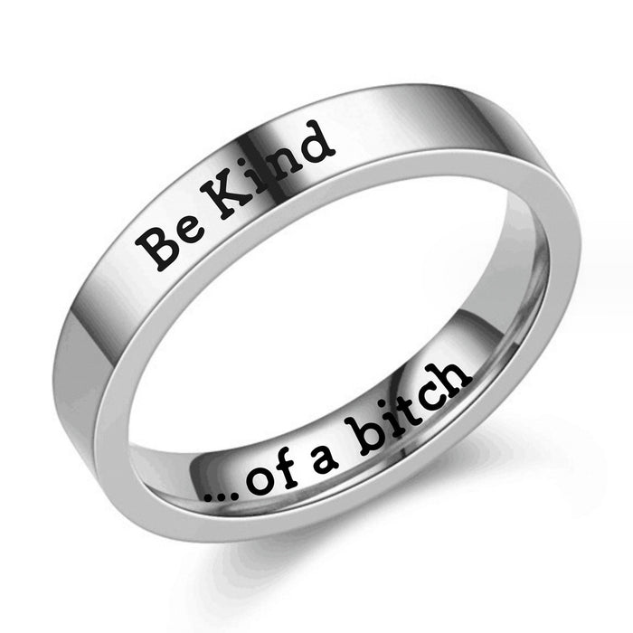 Wholesale ring Be Kind ring fashion simple titanium steel men and women niche