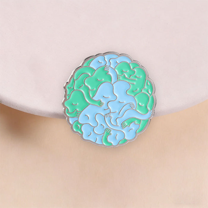 Wholesale Zinc Alloy Enamel Brooch Abstract Embracing Crowd Art Everyday Chic Accessory