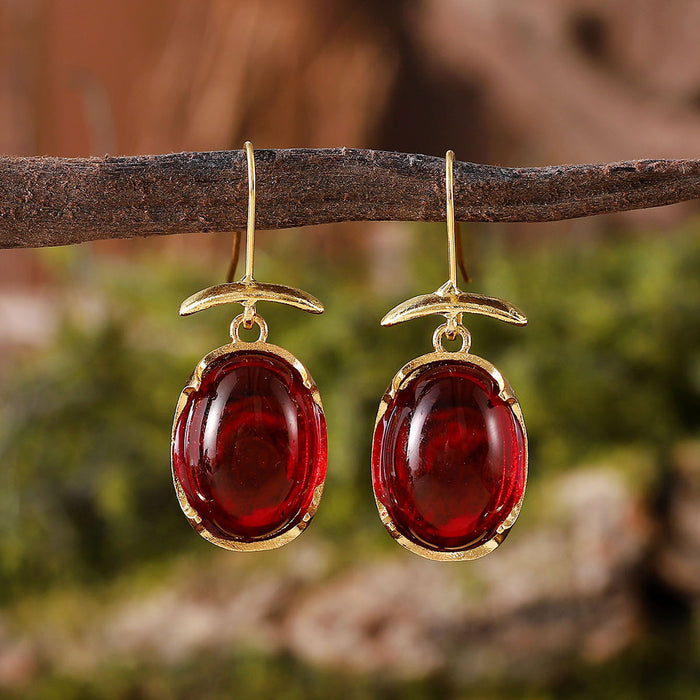 Wholesale Stylish Retro Exquisite Gemstone Pendant Earrings