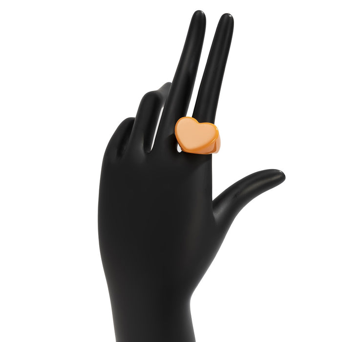 Wholesale  Heart-shaped Candy-colored Wide-brimmed Finger Ring