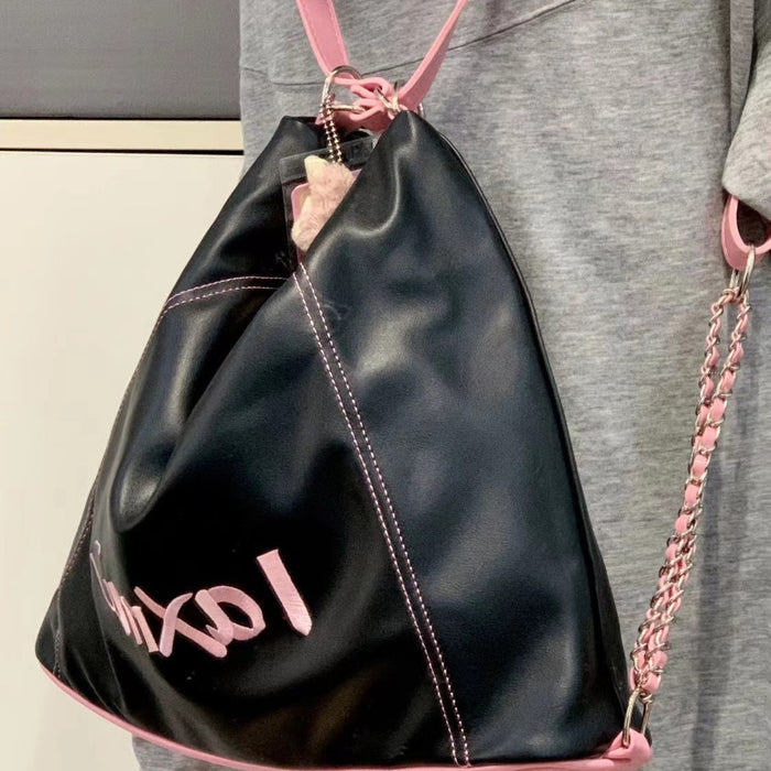 Wholesale Backpack niche design contrasting color commuting tote bag crossbody bag