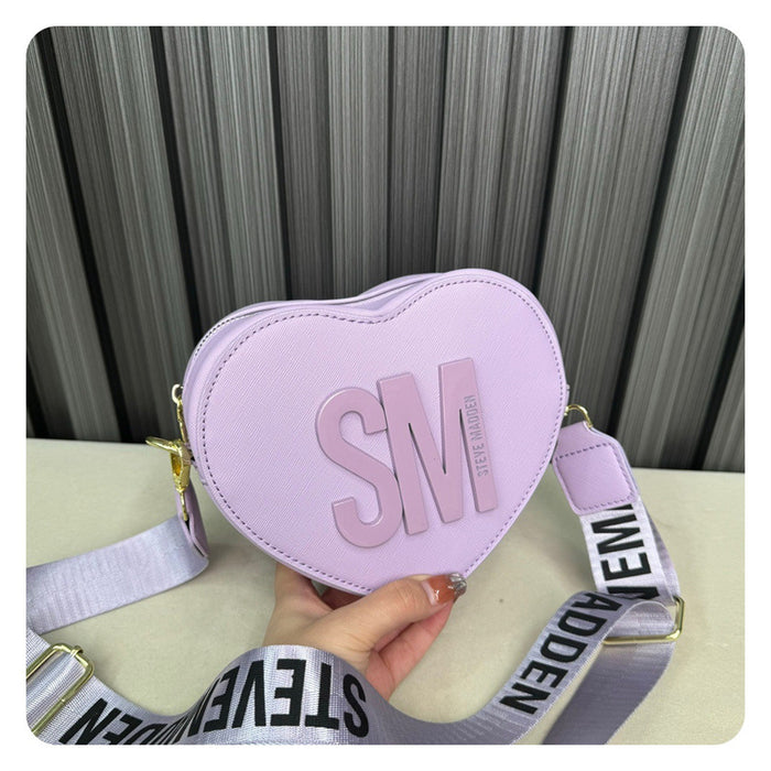 Wholesale Bag Women's Valentine's Day Letter Solid Color Heart-shaped Bag Shoulder Bag