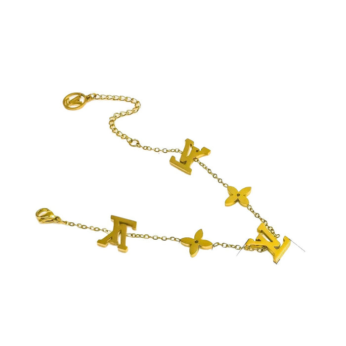 Wholesale Smooth and minimalist titanium steel bracelet with letters that never fade, exuding a sense of luxury