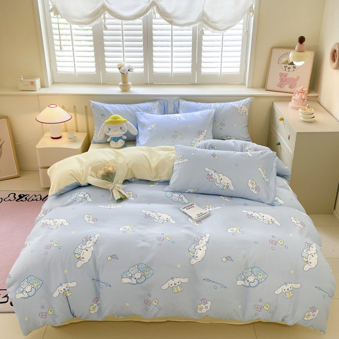 Wholesale A-level Cloud Washed Cotton Cute Cartoon Girl Heart Dormitory Bed Sheets JDC-SEE-AiErMei004