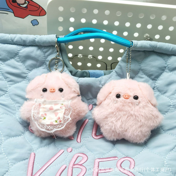 Wholesale Glasses pig cartoon bib pig plush pendant skirt pig doll key chain pendant toy pendant batch