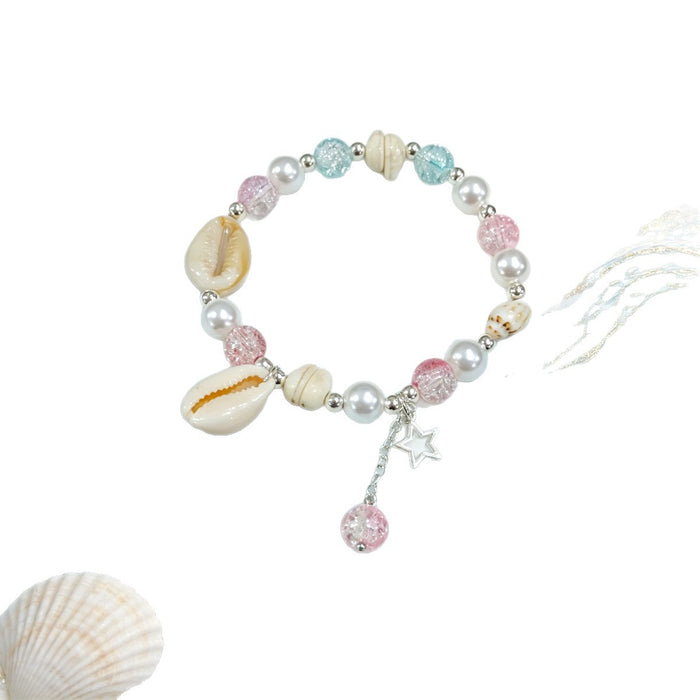 Wholesale Seaside Vacation Starfish Beaded Bracelet Glass Glazed Jewelry Gift
