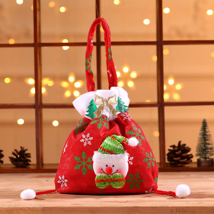 Wholesale Christmas Neck Gift Bag Happy Decal Flower Handbag Candy Bag Cartoon Children' s Handbag Apple Bag Gift Bag