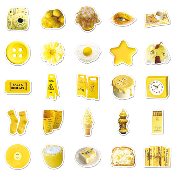 Wholesale 50pcs yellow style simple stickers