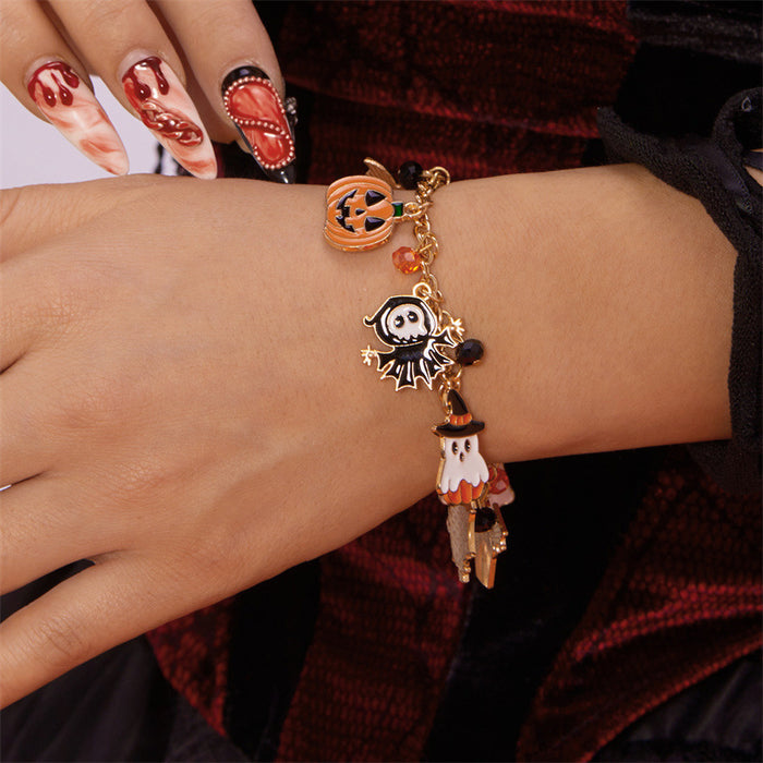 Wholesale Halloween Cartoon Pendant Bracelet Pumpkin Spider Ghost Combination Bracelet