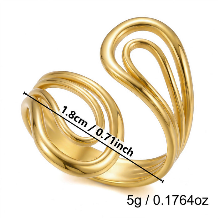 Wholesale Flower Sun Spiral Stainless Steel Open Ring Chic Fashion Jewelry Accessory