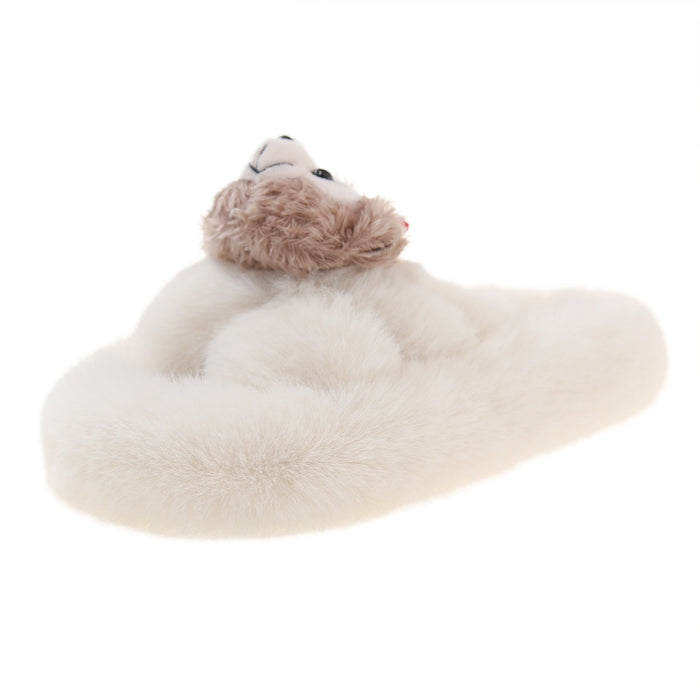 Wholesale Cartoon Anime Furry Slippers Summer Home and Outdoor Slip-On Slippers