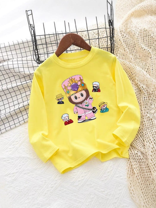 Wholesale Long-sleeved children' s letter print versatile casual tops for boys and girls