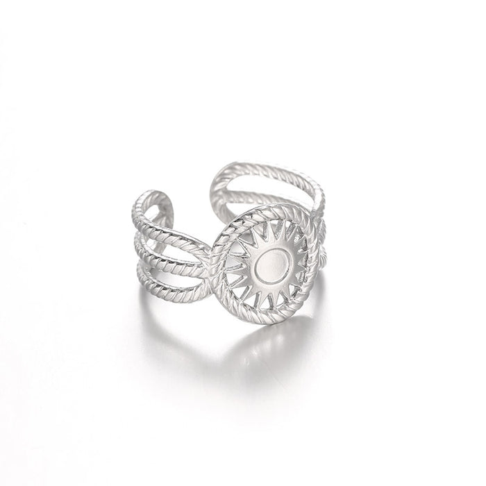 Wholesale Stone-set vintage jewelry,  elegant open stainless steel ring