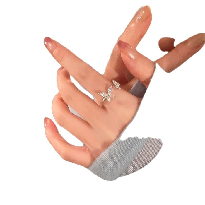 Wholesale Butterfly opening ring, fashionable and personalized ring design, niche, light luxury, high-end, light luxury, index finger ring