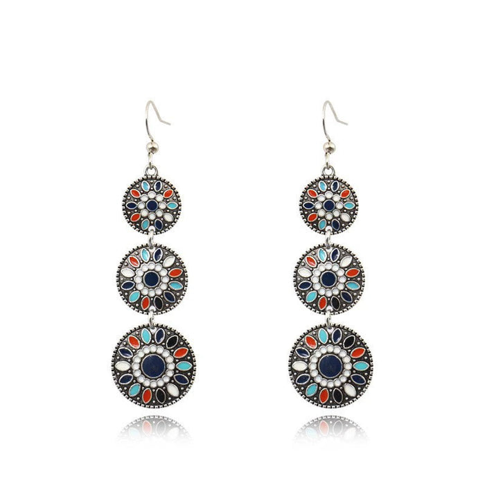 Wholesale Bohemian Mixed Blue Earrings Zinc Alloy Electroplated Party Jewelry Accessory MOQ≥2