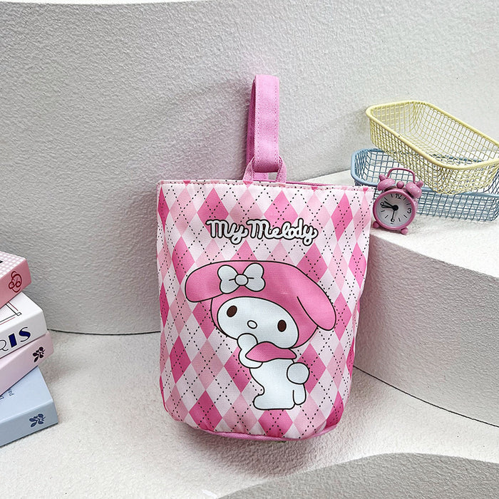 Wholesale Illustration bucket bag cute hand-held cartoon work lunch bag graffiti canvas bag
