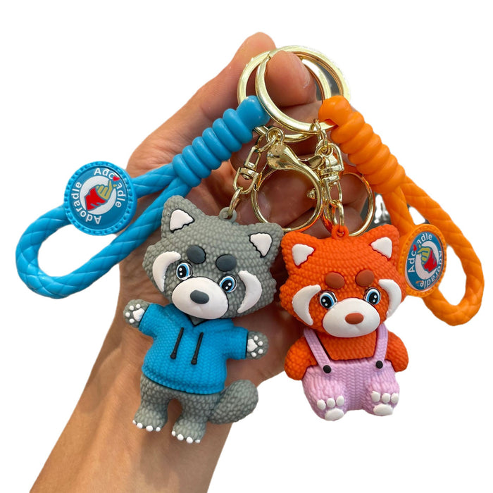 Wholesale Creative cartoon soft rubber cute bear figurine exquisite car keychain backpack pendant small gift