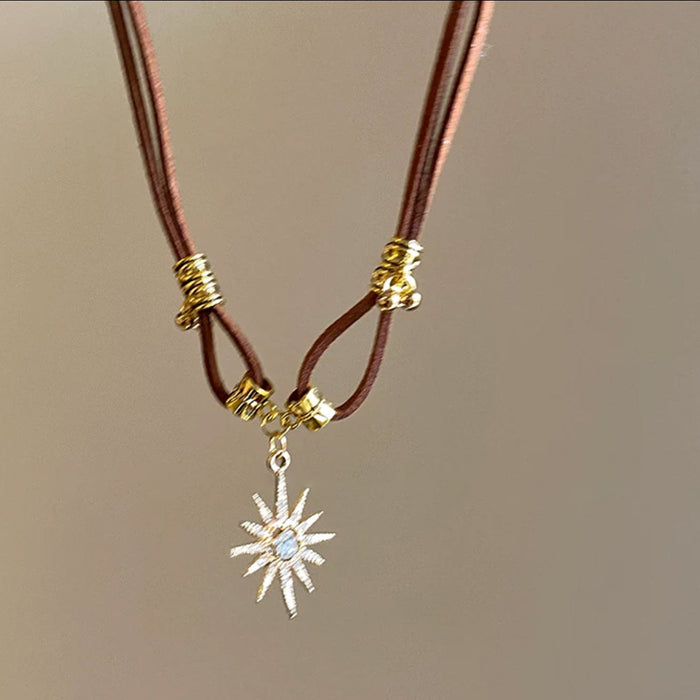 Wholesale Zircon necklace women's autumn and winter light luxury retro sweatshirt chain