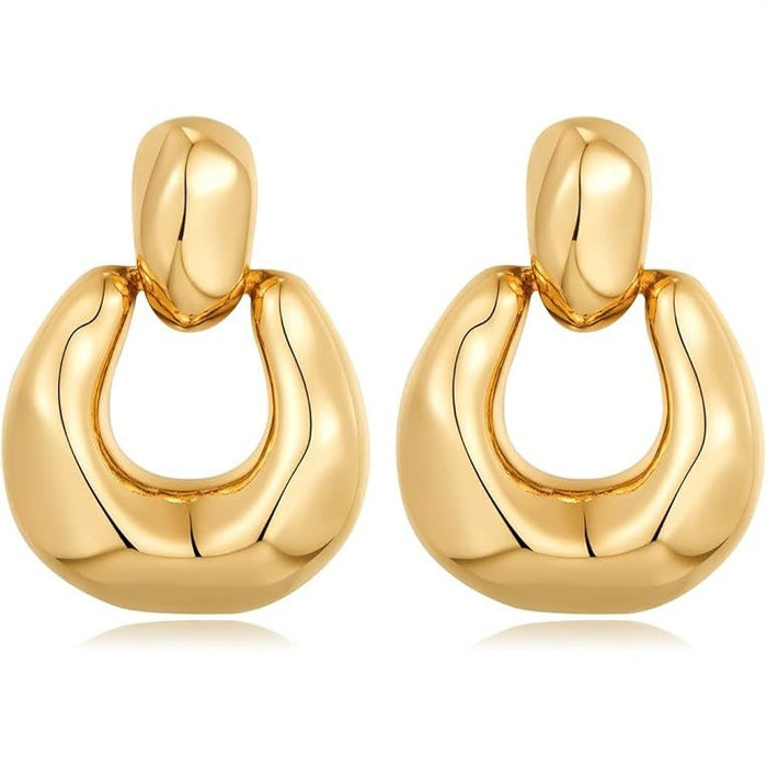 Wholesale Fashionable, unique, exaggerated metal earrings, niche design, high-end feel, irregular earrings