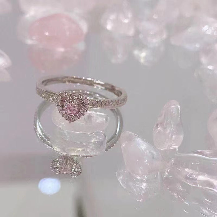 Wholesale Love pink diamond ring, niche women's accessory