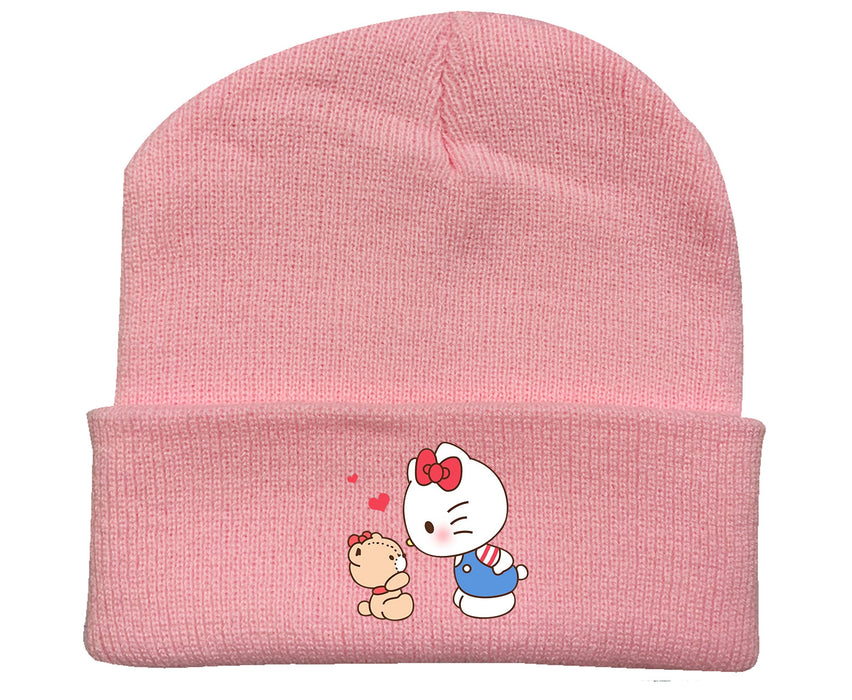 Wholesale  Knitted Hat Pattern Velvet Hat Curled Warm Protection Hat