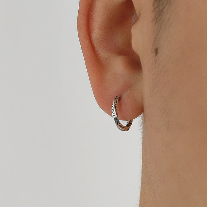 Wholesale  925 silver needle earrings men's retro earrings