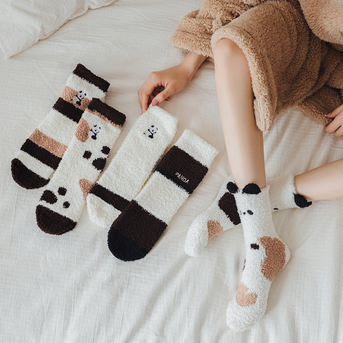 Wholesale Coral Velvet Socks Women's Velvet Thickened Warm Towel Socks Cartoon Sleeping Socks